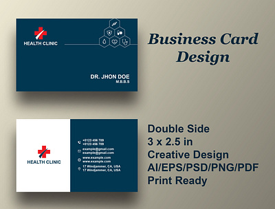 Clinic Business Card Design brand brand design buiness card design business business card card card design clinic business card design company business card design corporate business card design editing