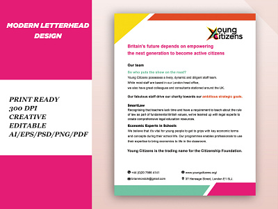 Modern Letterhead Design brand brand design business design letterhead sharif