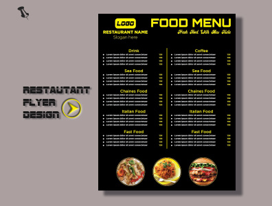 Restaurant Food Menu Flyer Design restaurant flyer design