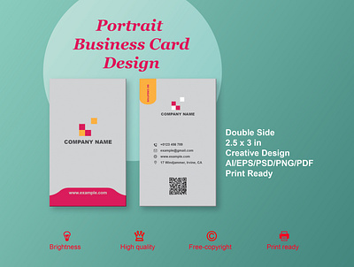 Portrait Business Card Design for brand brand brand design branding business business card card creative card design design graphic design invite card sharif