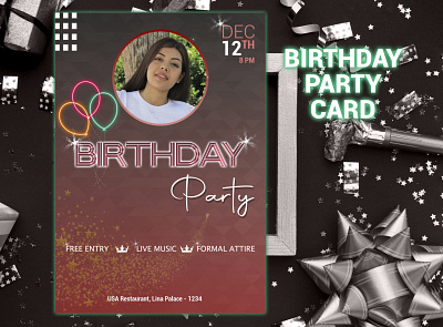 Birthday Party Card - Flyer brochure business flyer
