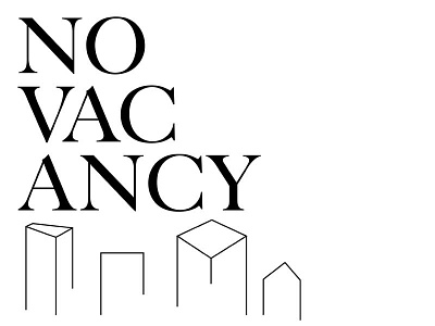 No Vacancy architecture black buildings illustrate illustrations logo type typography white