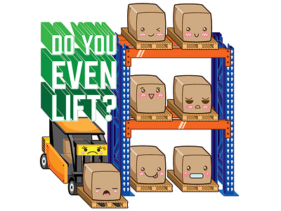 Sticker | Do you even lift? anime cartoon forklift racking sticker