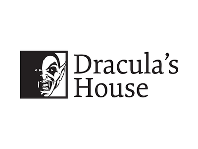 Dracula's House Secondary Logo bat brand dracula fangs halloween haunted logo scary vampire