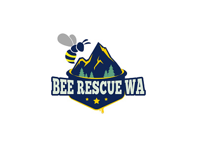 bee rescue wa logo branding illustration logo