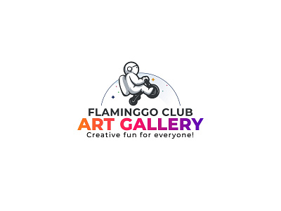 flaminggo club art gallery logo branding illustration logo