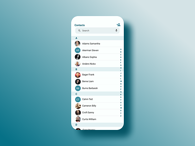 Contact Book App by Kevin Aryo on Dribbble