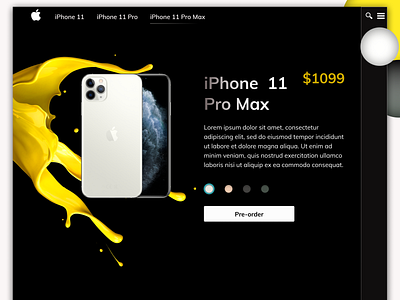 Product page iPhone 11 Pro Max design iphone product web