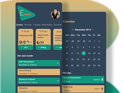 Events App calendar design events events app iphone mobile app