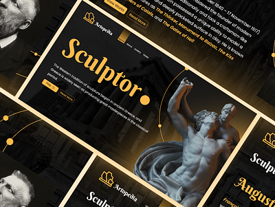 Artopedia art dribbble elegant inspiration logo sculpting ui uiux user interface website