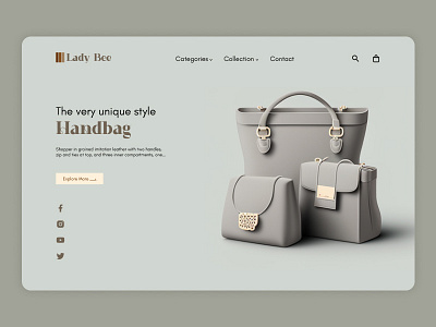 Handbag Online Store Landing page landing page ui uiux web designe