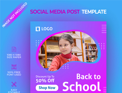 Back to school social media post template back to school back to school flyer background banner design education elements media pencil post poster sale school social story student study template vector