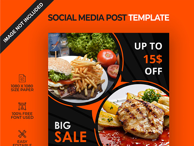 Food big sale social media post template