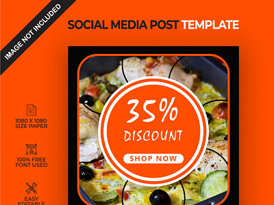 Food discount social media post template