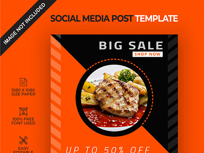 Food social media post template