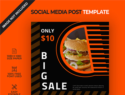 Foods big sale social media post template background big sale branding design food illustration social media social media post vector