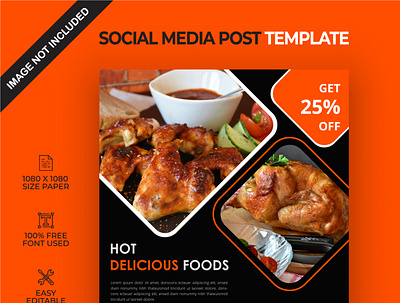 Hot delicious food social media post background big sale branding design illustration social media social media post typography ui web