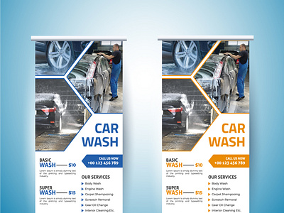 Car wash roll up banner