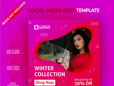 Winter collection social media post template