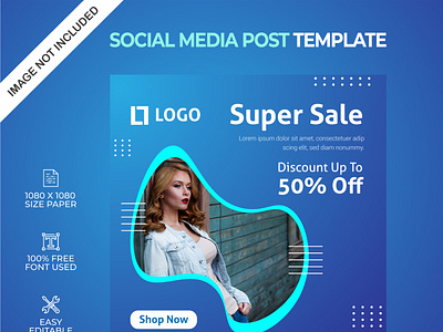 Super sale social media post template