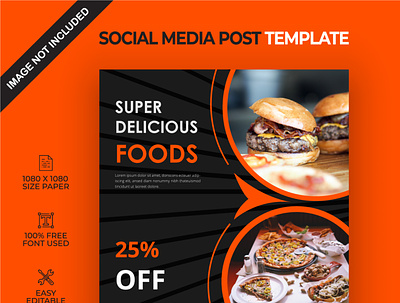 Super delicious food social media post big sale branding delicious food design food illustration logo social media social media post vector web