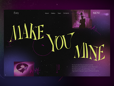 Concept song screen design typography ui user interface