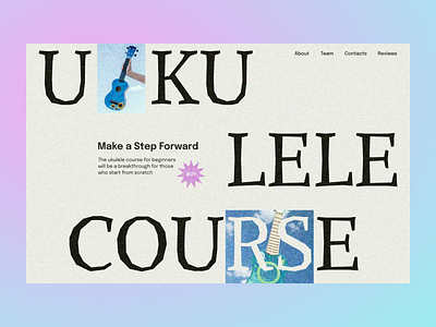 Ukulele course branding gradients graphic design texture typography ui user interface