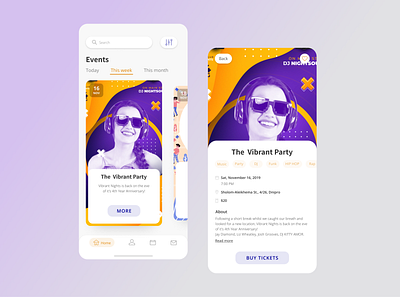 Event app app concert design event iphonex party ui user experience user interface ux