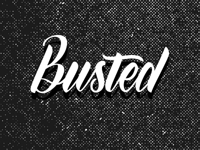 Busted black and white brush lettering brush script design halftone hand lettering lettering letters script type typography wip