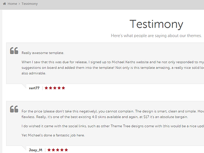 ThemeTree Beta - Testimony Page themetree beta