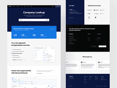 Lookup - Landing page