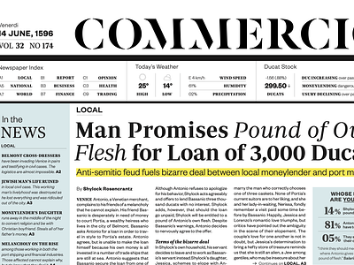 Commercio Newspaper graphicdesign newspaper typography