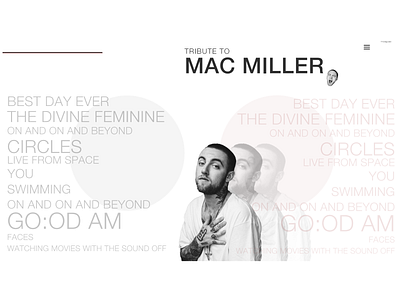 Mac Miller Tribute Page | Daily UI 003 design illustration minimal ui web