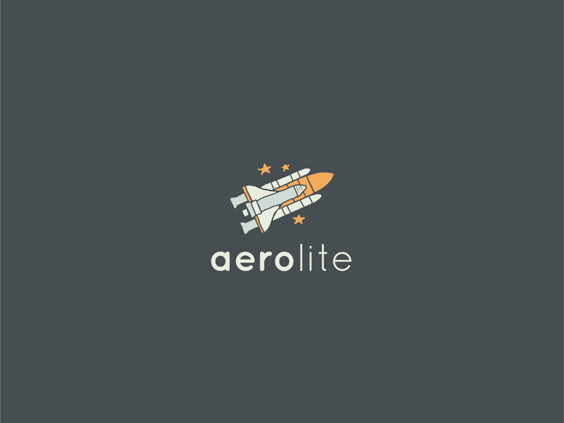 Aerolite - Rocketship Logo hand drawn logo design spaceship daily logo challenge space rocketship