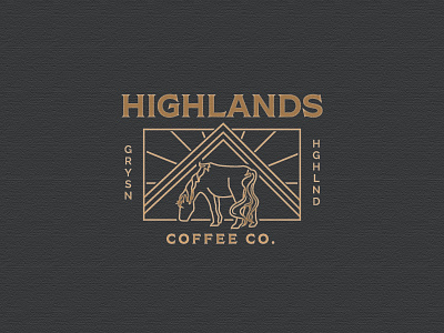 Highlands Coffee Company - #dailylogochallenge coffee coffee company dailylogochallenge gold horse logo logo design pony virginia