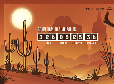 Countdown to Civilization countdown desert illustration ui challenge