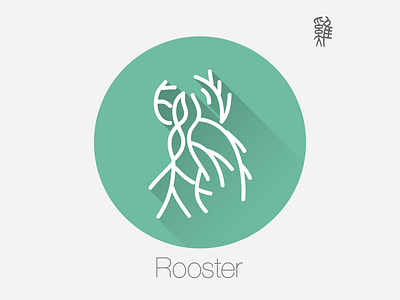 Rooster - Chinese Zodiac（Oracle fonts） oracle rooster zodiac