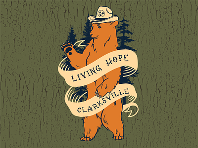 Tennessee Bear ai bear cowboy hat design illustration logo retro screen printing tennessee typography vector