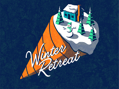 SNOWMAN ai design illustration retreat screen printing snow snow cone snowcone snowman typography vector winter winter retreat