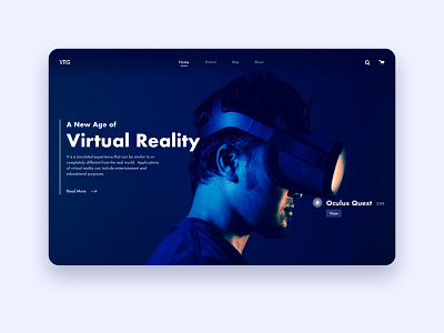 Web UI Design for Virtual Reality Headset homepage ui ux virtual reality vr web web design
