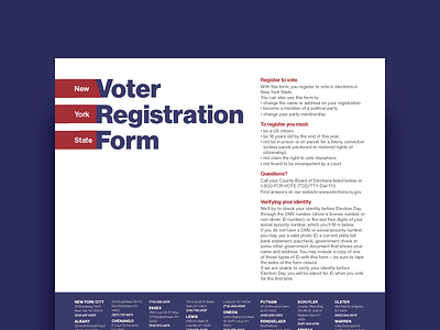 New York State Voter Registration Redesign form form design forms indesign layout vote vote2020