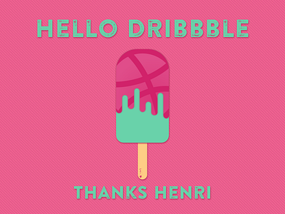 Hello Dribbble! debut flat hello ice cream