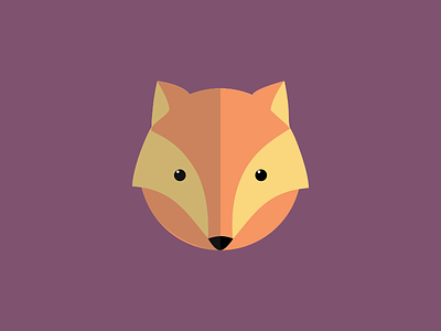 Fox animal cute fox illustration minimal orange
