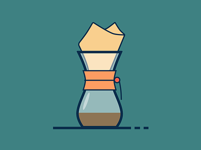 Chemex brew chemex coffee filter icon illustration