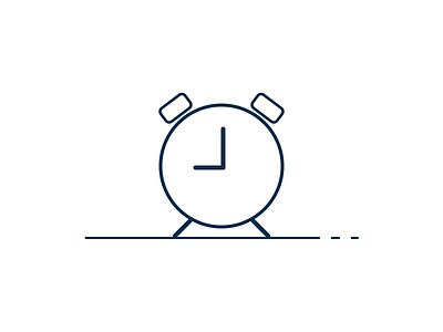 Clock alarm clock icon lines time white