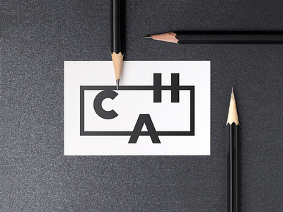 C.H.A. LOGO branding business card lettering lettermark logo logo design pencils typography