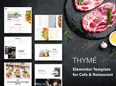 Restaurant & Cafe Elementor Template Kit cafe design elementor restaurant template ui ux website