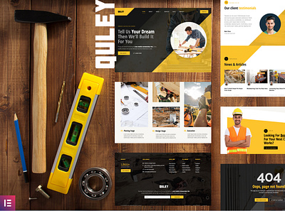 Construction & Engineering Elementor Template Kit construction design elementor engineering template ui ux website