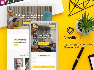 Psychology & Counseling Elementor Template Kit counseling design elementor psychology template ui ux website