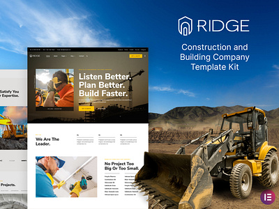 Construction & Building Company Elementor Template Kit building company construction design elementor template ui ux website